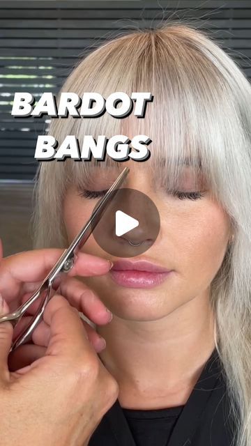 Bridget Bardot Haircut, Bardot Bangs Long Hair, How To Trim Bangs, Bridget Bardot Bangs, Brigitte Bardot Bangs, Trimming Bangs, Brigitte Bardot Hair, Trim Bangs, Bardot Bangs