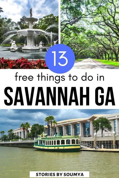 13 Best Free Things To Do In Savannah Georgia Savannah Georgia Vacation, Savannah Georgia Travel, Southern Usa, Georgia Vacation, Visit Savannah, Downtown Savannah, Charleston Travel, Georgia Travel, Weekend Itinerary