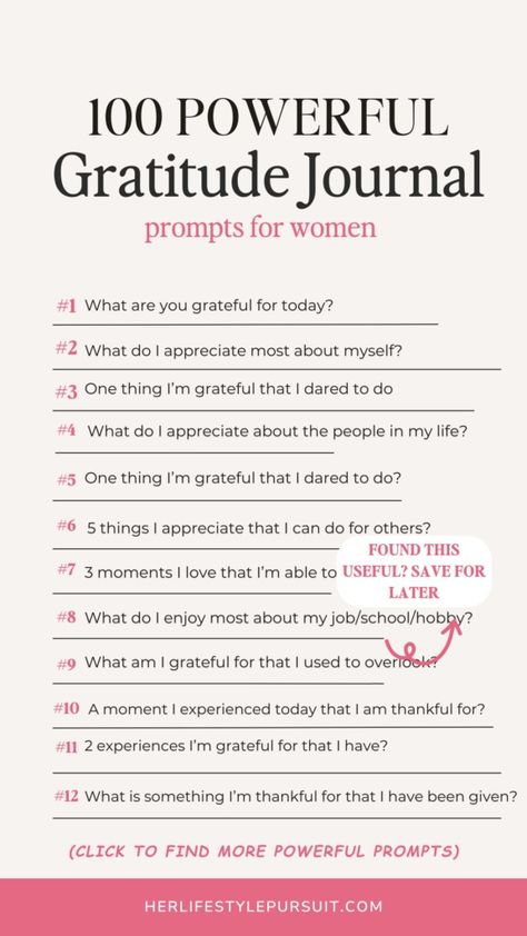 Looking for daily journal prompts that will change your mindset? These 146 journal prompts for women will help you practice self-love, gratitude, and empowerment.
Journal prompts for women | Gratitude journal prompts | Journal questions for women | Journal writing prompts | Daily Questions For Journal, Get To Know Yourself Journal Prompts, Graditute Journals Prompts, Weekly Reflection Journal Prompts, Gratitude Questions, Gratitude Bullet Journal, Positive Journal Prompts, Journal Prompts For Women, Journal Prompts For Teens