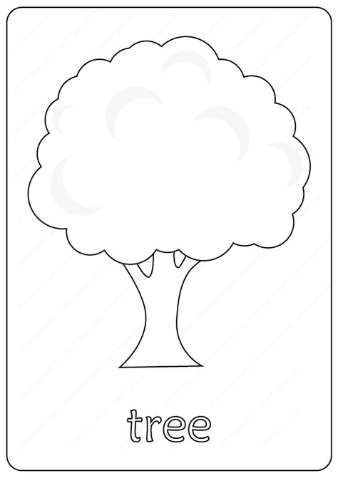 Printable Tree Coloring Page – Book PDF Tree Colouring Pages, Window Coloring Page, T For Tree, Tree Outline Drawing, Tree Template, Tree Outline, Family Coloring Pages, Outline Images, Picture Tree