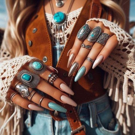 Bohemian Boho | Hippie lifestyle 🩵❤️💖 | Facebook Hippie Nails Boho, Nails Hippie, Bad And Boujee Nails, Nails Latina, Birthday Nails Ideas, Harem Pants Outfit, Vintage Harem Pants, Boujee Nails, Wife Nails