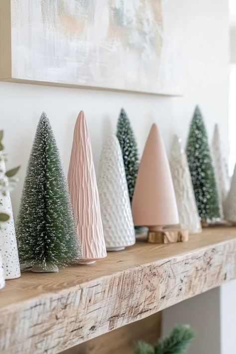 21 Stunning Organic Modern Christmas Mantel Ideas That'll Sleigh Modern Organic Mantle, Organic Modern Christmas, Christmas Mantel Ideas, Mantel Ideas, Birch Logs, Modern Christmas Decor, Eucalyptus Garland, Christmas Mantel, Wooden Bead Garland