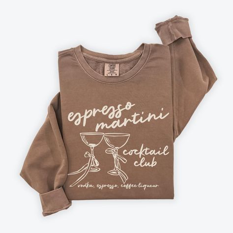 Espresso Martini Lightweight Crewneck Cotton Sweatshirt, Comfort Colors | Boho Vintage Style Cocktail Top | Gift for Her, Bachelorette Party by OutOfOfficeAttire on Etsy Bachelorette Sweatshirts, Boho Vintage Style, Cocktail Club, Vintage Boho Fashion, Martini Cocktail, Espresso Martini, Trendy Boho, Boho Vintage, Top Gifts