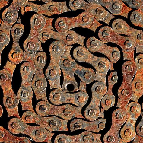 Bike Chain 2 by gfpeck, via Flickr Mechanical Photography, Manmade Patterns, Manmade Objects, Mechanical Objects, Rust Dye, Rust Never Sleeps, Growth And Decay, Rust In Peace, Natural Structures