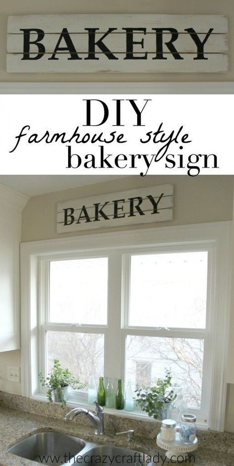 DIY Farmhouse Style Bakery Kitchen Sign - this is such an EASY DIY decor project. It comes together in 4 simple steps - for just a small fraction of the price that you would pay in stores. #DIYHomeDecorFarmhouseStyle Floral Chandeliers, Farmhouse Accessories, Diy Home Upgrades, Farmhouse Diy Projects, Farmhouse Kitchen Signs, Diy Farmhouse Style, Farmhouse Fresh, Bakery Kitchen, Fresh Farmhouse