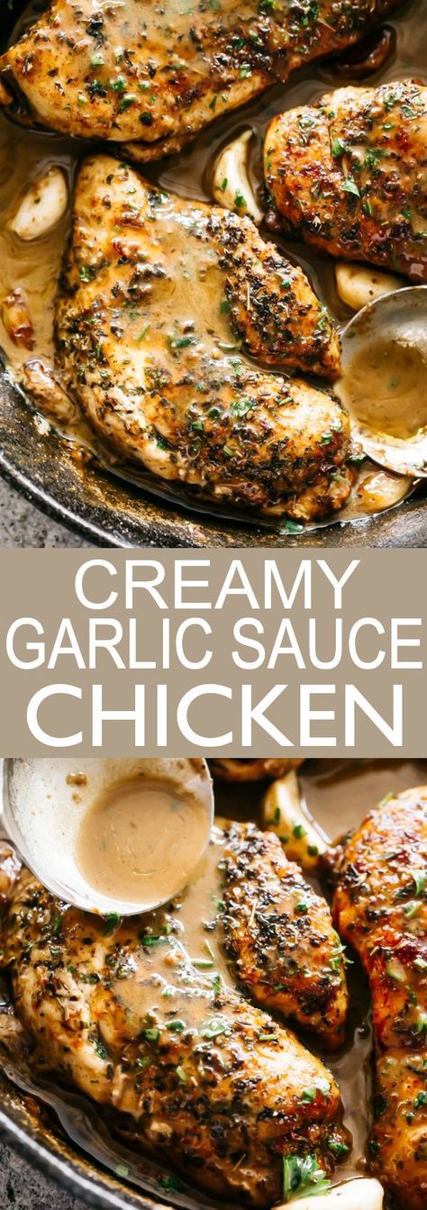 Garlic Sauce Chicken, Easy Chicken Breast Dinner, Garlic Chicken Breast Recipes, Garlic Sauce For Chicken, Chicken Sauce Recipes, Creamy Garlic Chicken, Creamy Garlic Sauce, Pan Seared Chicken, Chicken Tender