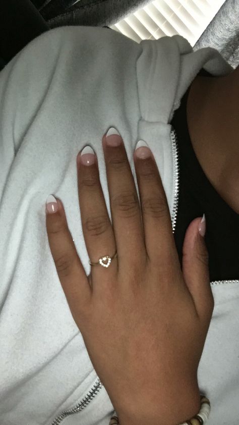 Short Oval Vs Almond Nails, Nails Acrylic Oval Design, Short French Ombre, French Tips Short Almond, Short Pointy Nails Almond, Extra Short Almond Nails, Short Almond French Tip, Acrylic Nails Almond Shape, Red Ombre Hair