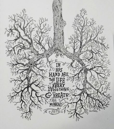 The Lord is our Lungs.  Job 12:10 Bible Sketch, Verse Art Job Bible, Loves You, Bible Tattoos, Verse Tattoos, Scripture Writing, Creation Art, Bible Illustrations, Verse Art, Bible Verse Art