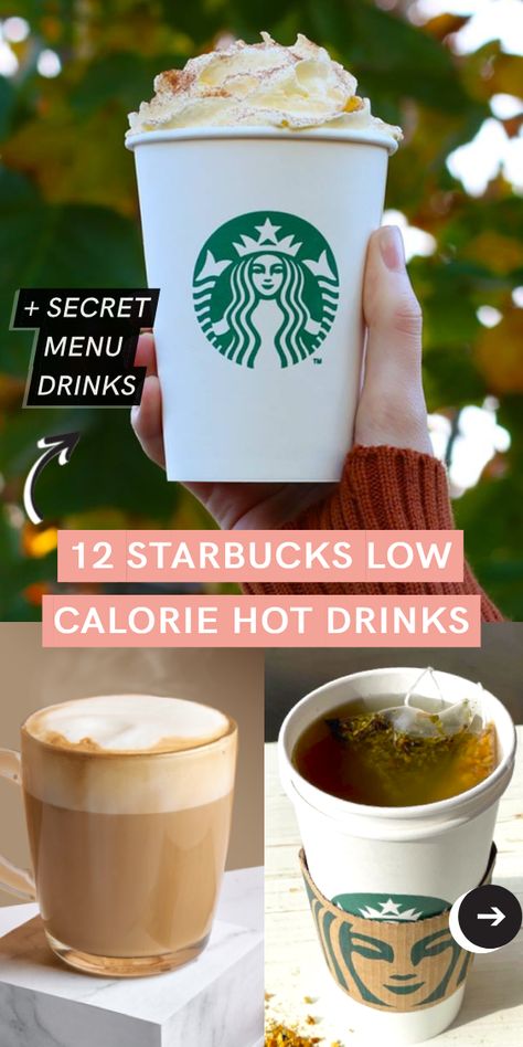 Need a warm pick-me-up that won't break the calorie bank? Check out these low calorie hot drinks from Starbucks. Stay warm and snuggly with these amazing Starbucks low calorie hot drinks! #StarbucksLowCalorieDrinks #WinterStarbucksDrinks #HotDrinks Starbucks Recipes Healthy Coffee, Starbucks Calorie Swaps, Healthy Hot Drinks At Starbucks, Healthier Drinks At Starbucks, Light Starbucks Drinks Coffee, Starbucks Orders Low Calorie, Low Calorie Coffee At Home, Christmas Starbucks Drinks Low Calorie, Healthy Starbucks Hot Drinks