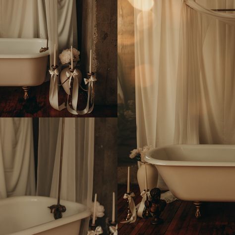 🌸✨ Dear Artists, ✨🌸 I am beyond excited to share one of my absolute favorite sets with you all – our stunning antique clawfoot bathtub! This beautiful white tub, with its elegant gold legs, exudes a timeless charm that adds a touch of vintage luxury to any photoshoot. 🛁💛 Surrounded by delicate flowers and draped with soft, flowing fabrics, this set creates a dreamy, romantic atmosphere that’s perfect for capturing those intimate, ethereal moments. Whether you’re shooting fine art portraits,... Clawfoot Tub Photoshoot, White Tub, Studio Rental, Gold Legs, Art Portraits, Romantic Atmosphere, Fine Art Portraits, Clawfoot Tub, Delicate Flowers