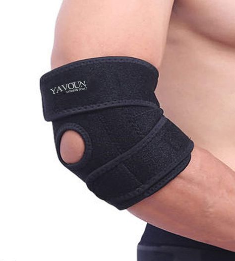 YAVOUN Elbow Brace, Adjustable Tennis Elbow Support Brace, Great For Sprained Elbows, Tendonitis, Arthritis, basketball, Baseball, Golfer's Elbow Provides Support & Ease Pains (Black) selling at $10.99 Tennis Elbow Brace, Elbow Brace, Golfers Elbow, Off Band, Elbow Braces, Elbow Support, Tennis Elbow, Compression Sleeves, Elbow Pads