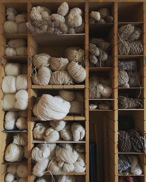 Nicole Dupuis (@thegentleknitter) • Instagram photos and videos Yarn Storage Ideas, Yarn Storage Solutions, Yarn Display, Knitting Room, Knitting Storage, Wood Shelving Units, Yarn Organization, Diy Textiles, Retail Inspiration