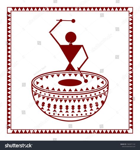 Find Indian Tribal Painting Warli Painting stock images in HD and millions of other royalty-free stock photos, 3D objects, illustrations and vectors in the Shutterstock collection. Thousands of new, high-quality pictures added every day. Warli Paintings Easy, Warli Paintings, Worli Painting, Warli Painting, Warli Art, Easy Canvas, Easy Canvas Art, Schedule Design, Quality Pictures