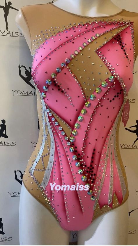 Fancy Leotard, Ice Skater Dress, Majorette Dance Uniforms, Pink Dance Costumes, Gymnastics Competition Leotards, Rhythmic Gymnastics Costumes, Solo Dance Costumes, Competition Outfit, Dance Uniforms