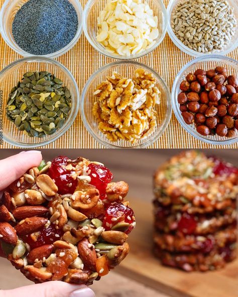 Healthy No-Sugar Nut and Fruit Cookies - Greenku Recipes Savory Potato Pancakes, Cauliflower Patties, Cookies No Bake, Sugar Free Fruits, Zucchini Bites, Easy Flatbread, Yogurt Pancakes, Fruit Cookies, Healthy Nuts