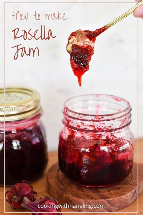 making rosella jam Roselle Jam, Elderberry Jelly Recipe, Hibiscus Recipe, Relish Sauce, Easy Jam, Marmalade Recipe, Aussie Food, Jam Recipes Homemade, Canning Vegetables