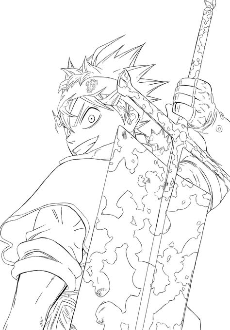 Asta Sketches, Black Clover Painting, Black Clover Drawing Sketch, Asta Black Clover Sketch, Asta Black Clover Drawing, Black Clover Sketch, Asta Drawing, Black Clover Drawing, Asta Black Clover Manga