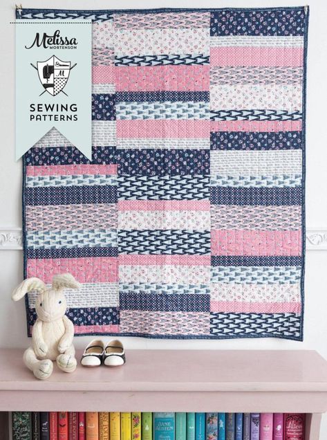 Baby Quilts Easy, Lap Quilt Size, Strip Quilt Patterns, Baby Quilt Size, Lap Quilt Patterns, Polka Dot Chair, Start Quilting, Beginner Quilt Patterns, Lap Quilts