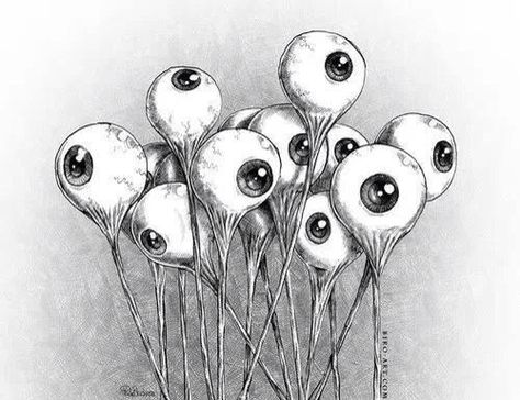 Eyeball Drawing, Art Macabre, Biro Art, Eyeball Art, Arte Doodle, Creepy Drawings, Doodle Ideas, 카드 디자인, Dark Art Drawings