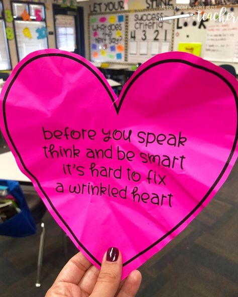 Wrinkled Heart, Kindness Lessons, Friendship Lessons, Friendship Activities, Kindness Projects, Kindness Challenge, Kindness Activities, Elementary Counseling, Elementary School Counseling