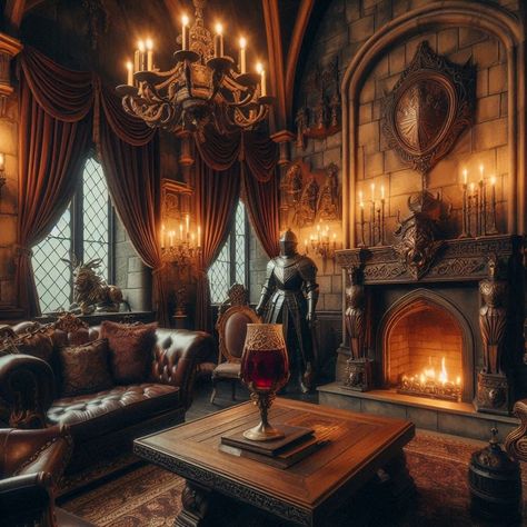 15 Darkly Elegant Gothic Living Room Ideas — Lord Decor Medieval Room Decor, Scottish Living Room, Dark Wallpapers Aesthetic Iphone, Medieval Living Room, Gothic Living Room Ideas, Elegant Living Room Ideas, Dragon Bedroom, Academia Interior, Wallpapers Aesthetic Iphone