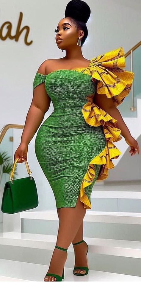 Credit: Folah Signature Folah Signature, Bubu Gowns, African Dress Patterns, South African Traditional Dresses, Classy Short Dresses, Nigerian Lace Styles Dress, Long African Dresses, Style Africain, African Prom Dresses