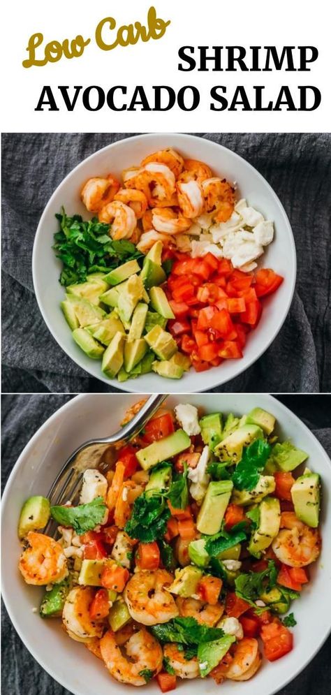 Shrimp Avocado Salad, Shrimp Avocado, Low Carb Diets, Health Dinner, Health Dinner Recipes, Think Food, Diet Keto, Avocado Salad, Healthy Nutrition