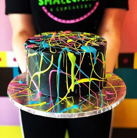 Glow Cakes, Neon Birthday Cakes, Glow Cake, Neon Cakes, Neon Birthday Party, Galaxy Cake, Glow Birthday Party, 13 Birthday Cake, Neon Birthday