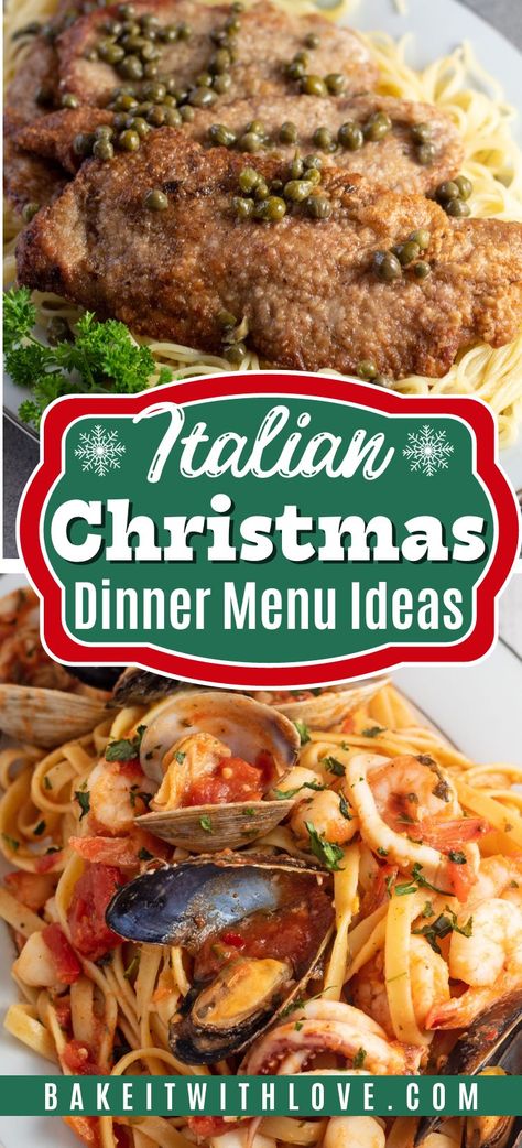 Italian Holiday Dinner, Italian Holiday Recipes, Italian Dinner Menu, Italian Christmas Eve Dinner, Christmas Dinner Menu Ideas, Italian Christmas Dinner, Italian Christmas Traditions, Italian Thanksgiving, Christmas Pasta