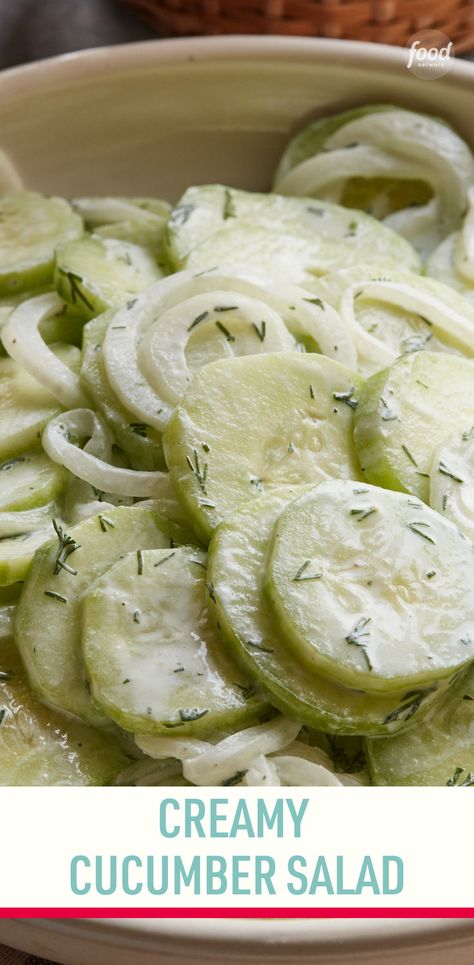 Cucumber Sour Cream Dill Salad, Side For Chicken, Creamed Cucumber Salad, Cucumber Dressing, Black Bread, Creamed Cucumbers, Creamy Cucumber Salad, Cucumbers And Onions, Mango Cake