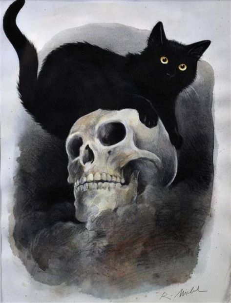 Tier Tattoo, Black Cat Art, Skeleton Art, Witch Cat, Spooky Szn, A Black Cat, Arte Animal, Black Cat Halloween, Halloween Pictures