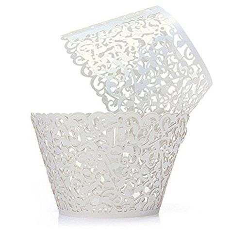 Mobengo 50 pcs Pearl Lace Filigree Wedding Cupcake Wrappe... https://www.amazon.co.uk/dp/B06XDM2RM3/ref=cm_sw_r_pi_dp_U_x_JzXFCbDY75QK6 Lace Cupcakes, Cupcakes Wedding, Cake Cups, Muffin Papers, Cupcake Wraps, Cupcake Wrapper, Baking Art, White Cupcakes, Pearl Lace