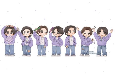 Bts Chibi Ot7, Moment Is Yet To Come, New Year's Drawings, Iheartradio Music Awards, Rm Jimin, Jin Jungkook, Photo Widget, Jhope Bts, Song Of The Year