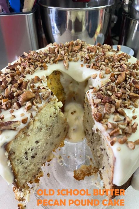 #Dessert #Cake #Birthday Buttered Pecan Pound Cake, Old School Butter Pecan Pound Cake Recipe, Paula Deen Butter Pecan Pound Cake, Old School Butter Pecan Pound Cake, Butter Pecan Bundt Cake, Butter Pecan Pound Cake Recipe, Butter Pecan Pound Cake, Pecan Pound Cake, Fried Recipes