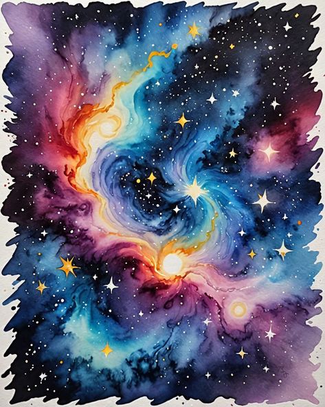 I am making a whole large series of cute Galaxy Watercolor Animals, & a cute Galaxy Watercolor Café treats. A fun mix of rainbow, galaxy, neon colors. Fun on glitter & holographic paper, too! Once I get them all uploaded, my style & color choices looks great to mix & match & tile a few to many pieces together. Watercolour Galaxy, Animal Sketches Easy, Neon Watercolor, Space Rainbow, Galaxy Drawings, Galaxy Watercolor, Space Watercolor, Holographic Paper, Watercolor Decor