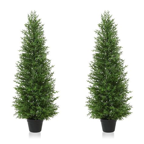 PRICES MAY VARY. 🌲UV Protection - Artificial cedar plants outdoor is not only lifelike in shape but also is sunlight resistant, cold resistant, weather resistant, suitable for any season, or be decorated with strings of lights and placed as a Christmas tree to add energy to any room. 🌲Best Decoration - Artificial cedar trees outdoor are perfect for decoration, you can put fake cedar tree on your farmhouse or front porch ; keep your home, garden, backyard, entryway, office, reception area or bu Entryway Artificial Tree, Cedar Christmas Decorations, Cedar Christmas Tree, Porch Christmas Decorations, Cedar Topiary, Garden Entryway, Cedar Plant, Porch Trees, Tree For Christmas