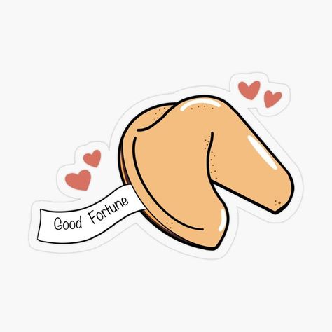 Make sure that good luck is always within reach with this cute fortune cookie sticker!

#supportsmallbusiness #fortunes #art #stickers #artist #redbubble #cookie Fortune Cookie Drawing, Fortune Cookie Art, Stickers Artist, Chinese Fortune Cookie, Cookie Drawing, Cookie Clipart, Tiny Canvas, Inktober 2023, Asian Cards