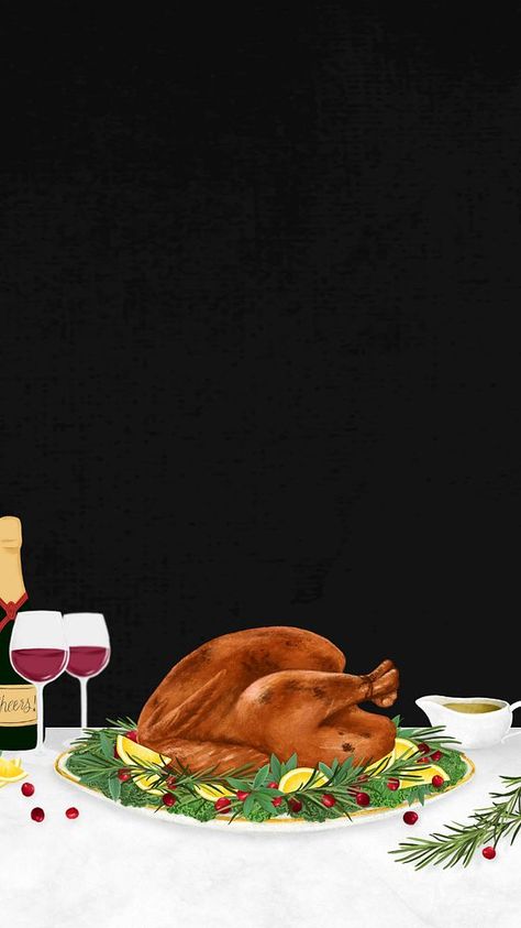 Thanksgiving dinner turkey iPhone wallpaper, Christmas food illustration, editable design | premium image by rawpixel.com Iphone Wallpaper Christmas, Christmas Wallpaper Iphone, Aesthetic Paint, Thanksgiving Aesthetic, Christmas Turkey, Holiday Turkey, Wallpaper Christmas, Thanksgiving Images, Cute Desktop Wallpaper