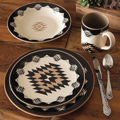 Bohemian Style Home, Southwestern Home Decor, Western Kitchen, Western Bedroom, Southwestern Home, Ceramic Dinnerware Set, Western Homes, Ceramic Dinnerware, Plywood Furniture