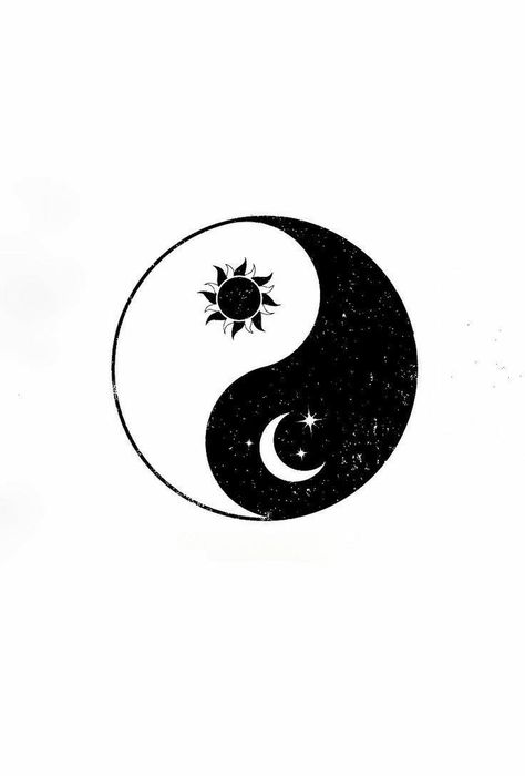 Silence Tattoo Symbol, Yin And Yang Tattoo, Balance Yin Yang, Ying Yang Tattoo, Moon Sun Tattoo, Design Drawings, Symbolic Tattoos, Ying Yang, Tattoo Design Drawings