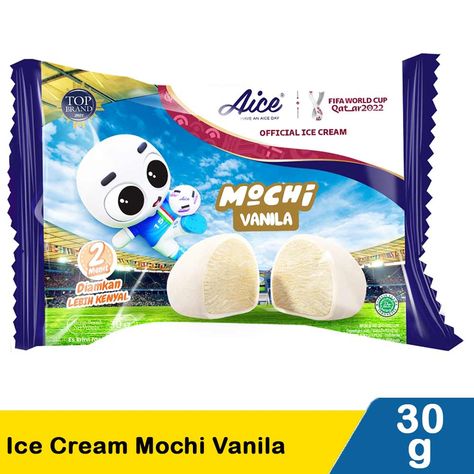 Ice Cream Indomaret, Ice Cream Mochi, Cream Mochi, Beras Ketan, Mochi, Vanilla, Ice Cream, Paint, Cream