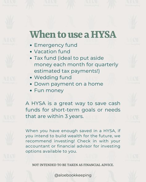 How to make easy money with money you already have 💰 📢 Use a High Yield Savings Account (HYSA) A HYSA has a higher Annual Percentage Yield (APY, or interest rate) than traditional savings accounts offered by most major banks. Think 0.01% versus 4.0%+ (HUGE difference! 😱) Before choosing a new savings accounts, do your research to see if any minimum deposits or minimum balances are required or if there are any account or maintenance fees. *This is not intended to be taken as financial adv... Bank Accounts To Have, Savings Accounts To Have, High Interest Savings Account, Bills Budget, High Yield Savings Account, High Yield Savings, Budgeting 101, Financial Responsibility, Money Saving Methods