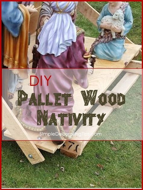 Diy Nativity Outdoor, Nativity Stable Diy Outdoor Pallets, Nativity Stable Diy Outdoor, Diy Nativity Stable Outdoor, Diy Manger Nativity, Diy Manger Stable, Diy Outdoor Nativity, Pallet Nativity, Manger Scenes Nativity