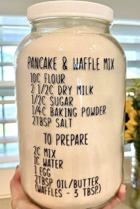 Appalachian Foods and Recipes | DIY Pancake & Waffle Mix | Facebook Homemade Waffle Mix, Diy Pancake Mix, Homemade Pancake Mix Recipe, Waffle Mix Recipes, Diy Waffles, Low Fat Baking, Pancake Mix Recipe, Homemade Pancake Mix, Chef Dishes