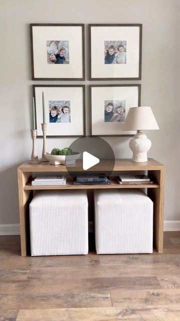 Katie Sharpe | DIY Tutorials | Home Decor | Interior Design on Instagram: "DIY Console Table Tutorial  This console table is a great project if you’re wanting to learn how to build furniture!   Check out my highlight for the full tutorial!   Comment SHOP for links to the products I used!   #diy #diytable #tablebuild #consoletable #diyconsole #buildit #buildityourself #homeprojects #diyfurniture #diytutorial #homedepot #birch #birchplywood #woodgrain #woodglue #buildproject #entrywaydecor #entryway #entrywaystyling #homedecor #diyhomeprojects #diyhome #furnituretutorial #furnitureforhome   DIY project, build it, simple tutorial, console table, entryway, home decor, diy furniture, entryway styling" Entryway Styling, Furniture Entryway, Console Table Entryway, Diy Console, Diy Console Table, Table Entryway, Build Furniture, Instagram Diy, Home Decor Diy