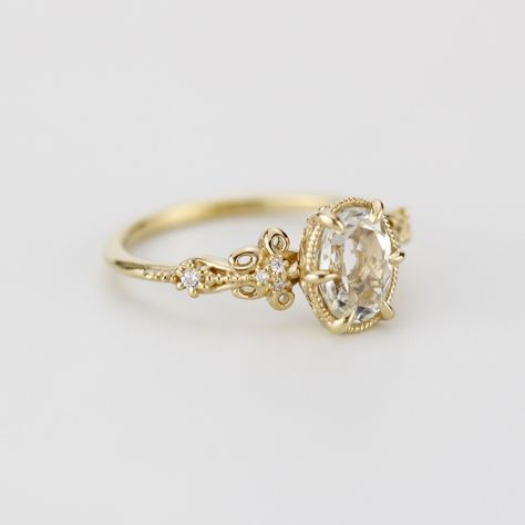 Vintage style Oval Engagement Ring, art deco diamond engagement ring, 18k gold ring | R 386WT Vintage Engagement Rings Oval Gold, Small Elegant Wedding Rings, Unique Wedding Rings Oval, Engagement Ring Under 1000, Vintage Wedding Rings With Bands, Flat Gold Engagement Ring, Vintage Gold Oval Engagement Ring, Antique Round Engagement Rings, Wedding Ring Gold Diamond