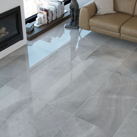 Image 4 of 6 from gallery of Porcelain Tiles - Palace | Grespania. Palace Porcelain Tiles | Grespania Porcelain Tiles Kitchen, Tiles Living Room, Marble Flooring Design, Tile Floor Living Room, Grey Floor Tiles, Luxury Living Room Decor, Living Room Tiles, House Floor Design, Floor Tile Design