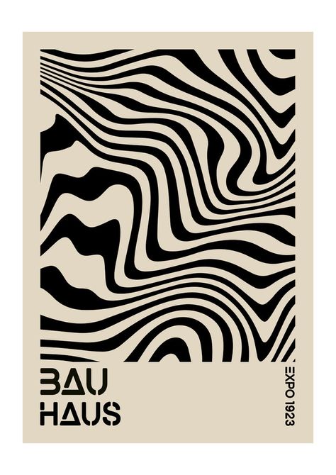 Poster Prints Typography, Graphic Design Lines, Poster Graphic Design Inspiration, Edgy Prints, Abstract Poster Design, Bauhaus Graphic Design, Bauhaus Posters, Monochrome Poster, Font Love