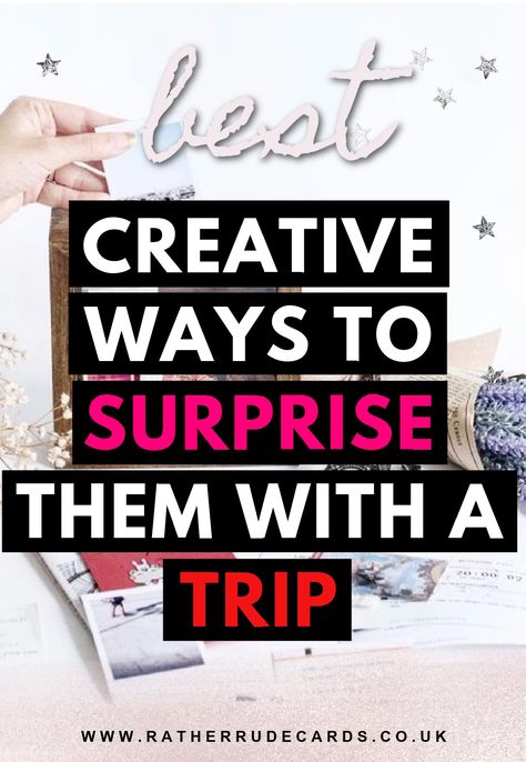 DIY creative ways to give a trip as a gift and best creative plane tickets reveal ideas Suprise Trip Announcement Boyfriend, Trip Ticket Gift Ideas, Surprise Christmas Vacation, Surprise Trip To Universal Orlando, Trip As A Gift How To Present A, Trip Gift Surprise Diy, Road Trip Surprise Ideas, London Surprise Trip Reveal, Nyc Surprise Trip Reveal