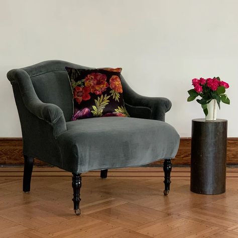 Sofas & Chairs – Collyer's Mansion Vintage Chair Decor, Vintage Velvet Chair, Grey Swatch, Vintage Velvet Chairs, Celestial Bedroom, Club Chairs Living Room, Den Library, Navy Blue Sofa, Writing Room